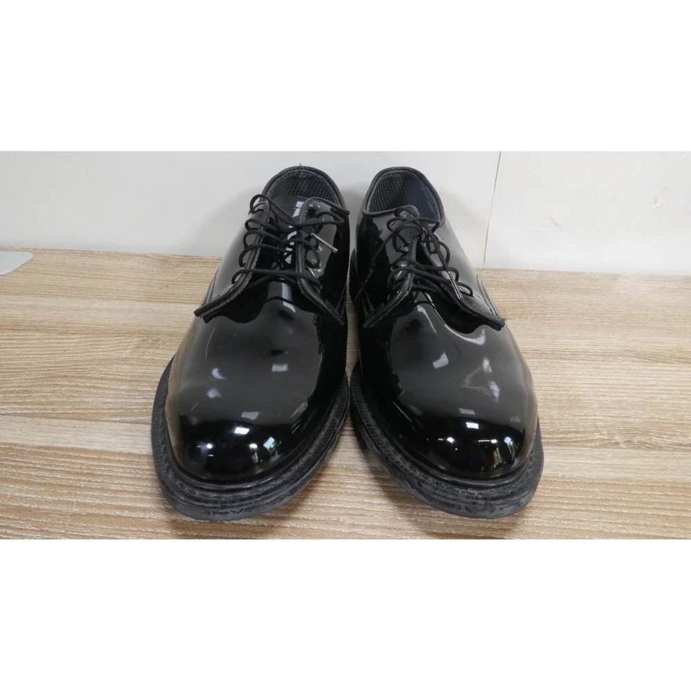Men Vibram Oil Resisting Avonite Black Shoes Glossy Size 11.5